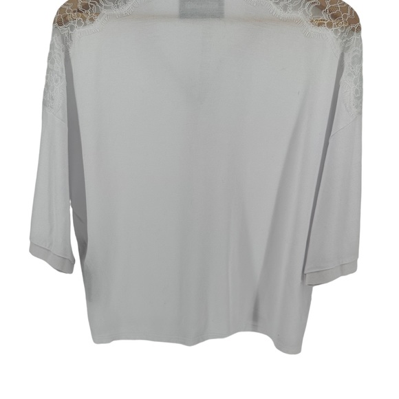 The Kooples Sport White Lace Inset Pique Polo Shirt Short Sleeve size 1/Small - Picture 6 of 12